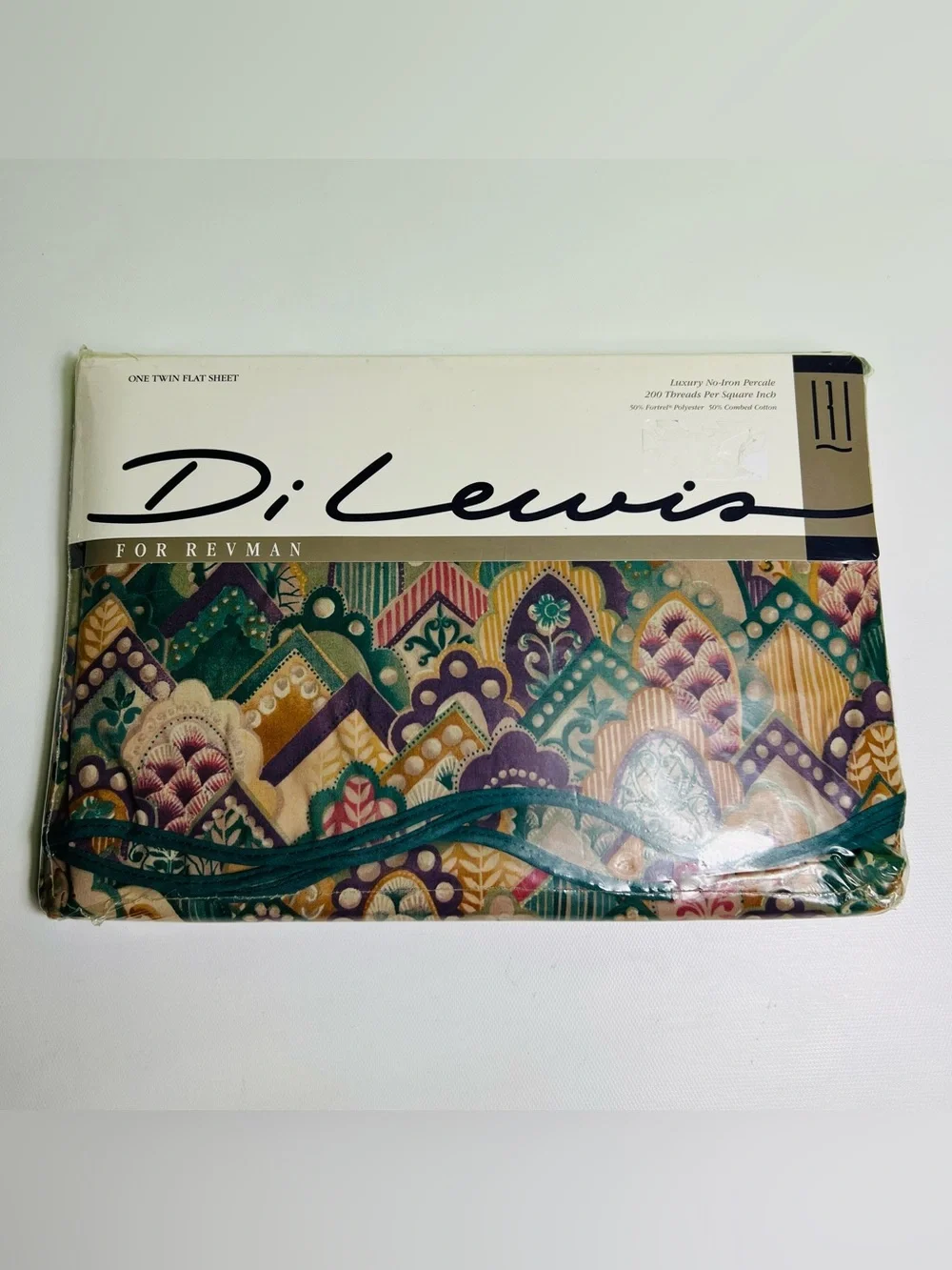 1991 Di Lewis for Revman Twin Flat Sheet featuring the Gauguin pattern